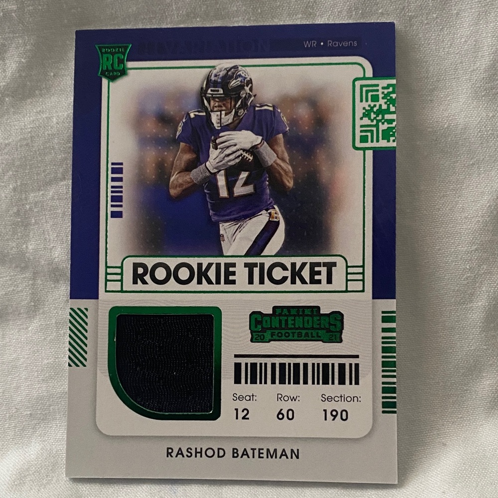 2021 Panini Rookie Tix Rashod Bateman Vikings Game Used Jersey #RSV-RBA (MISC14)